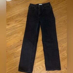 H&M Women’s Black Jeans High Rise Straight Leg Size 2
